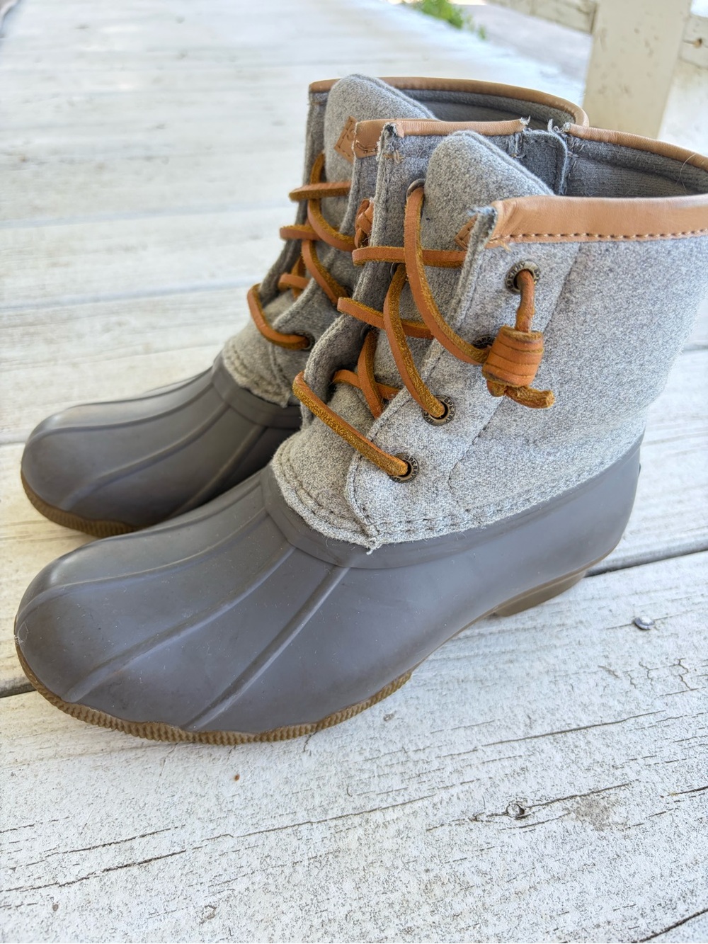 Sperry‎ Girls Saltwater Embossed Wool Duck Boots - Size 1 - Picture 2 of 10